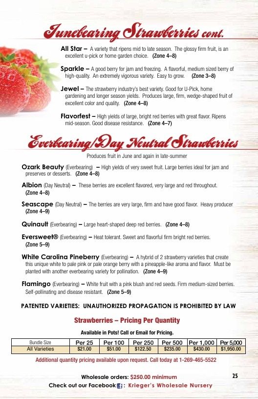 Krieger's Wholesale Nursery Wholesale Nursery Catalog Weekly Ad January 1 - December 31, 2026