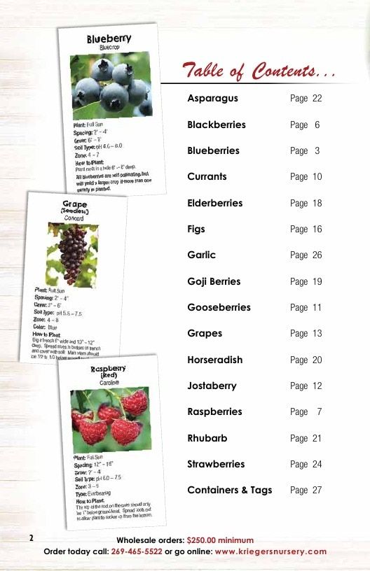 Krieger's Wholesale Nursery Wholesale Nursery Catalog Weekly Ad January 1 - December 31, 2026