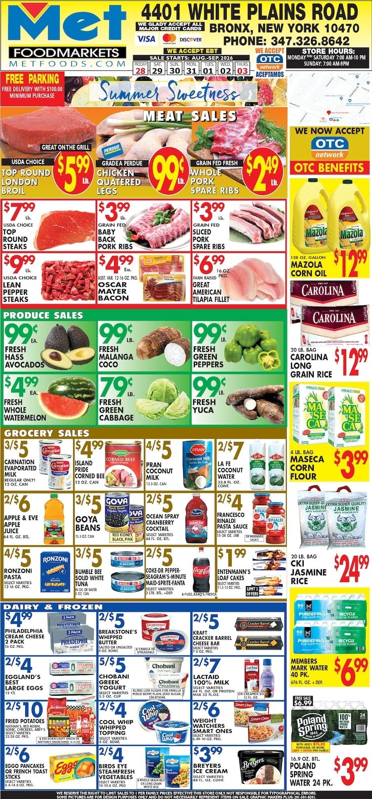 Met Foodmarkets (4401 White Plains Rd, Bronx, NY) Weekly Ad August 28 - September 3, 2026