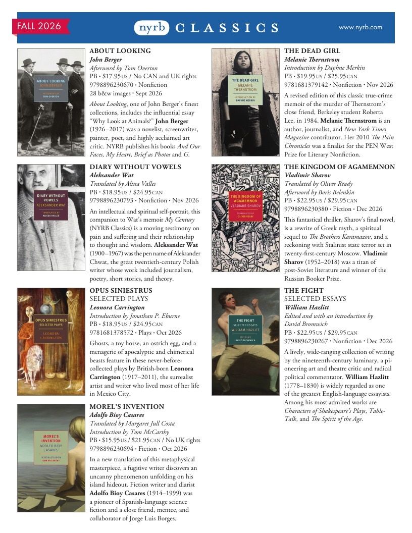 New York Review Books Fall Book Catalog Weekly Ad January 1 - December 31, 2026