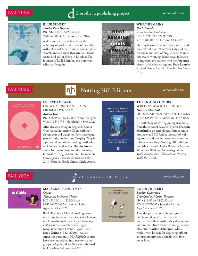 New York Review Books Fall Book Catalog Weekly Ad January 1 - December 31, 2026