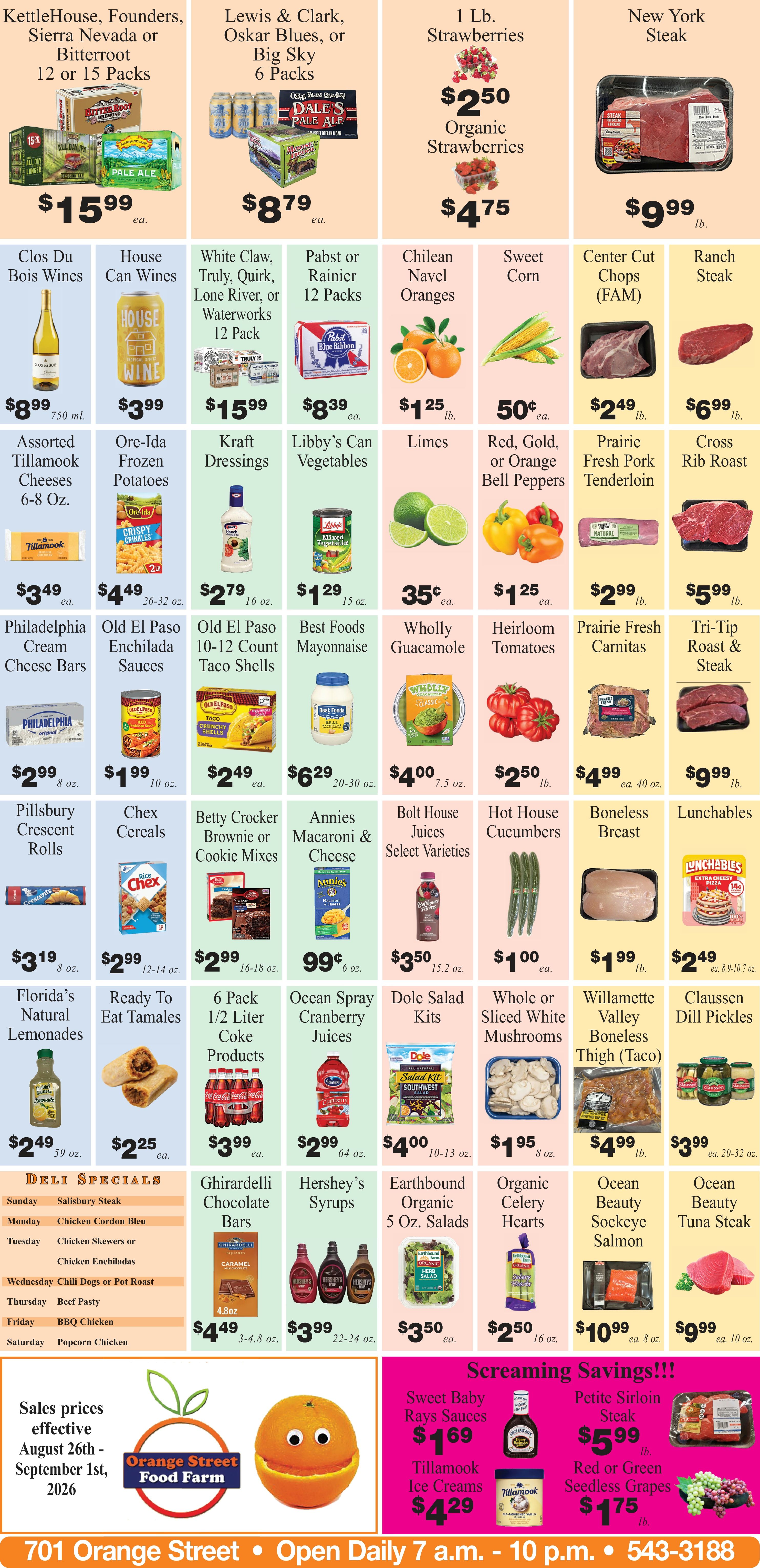 Orange Street Food Farm (701 S Orange St., Missoula, MT) Weekly Ad August 26 - September 1, 2026