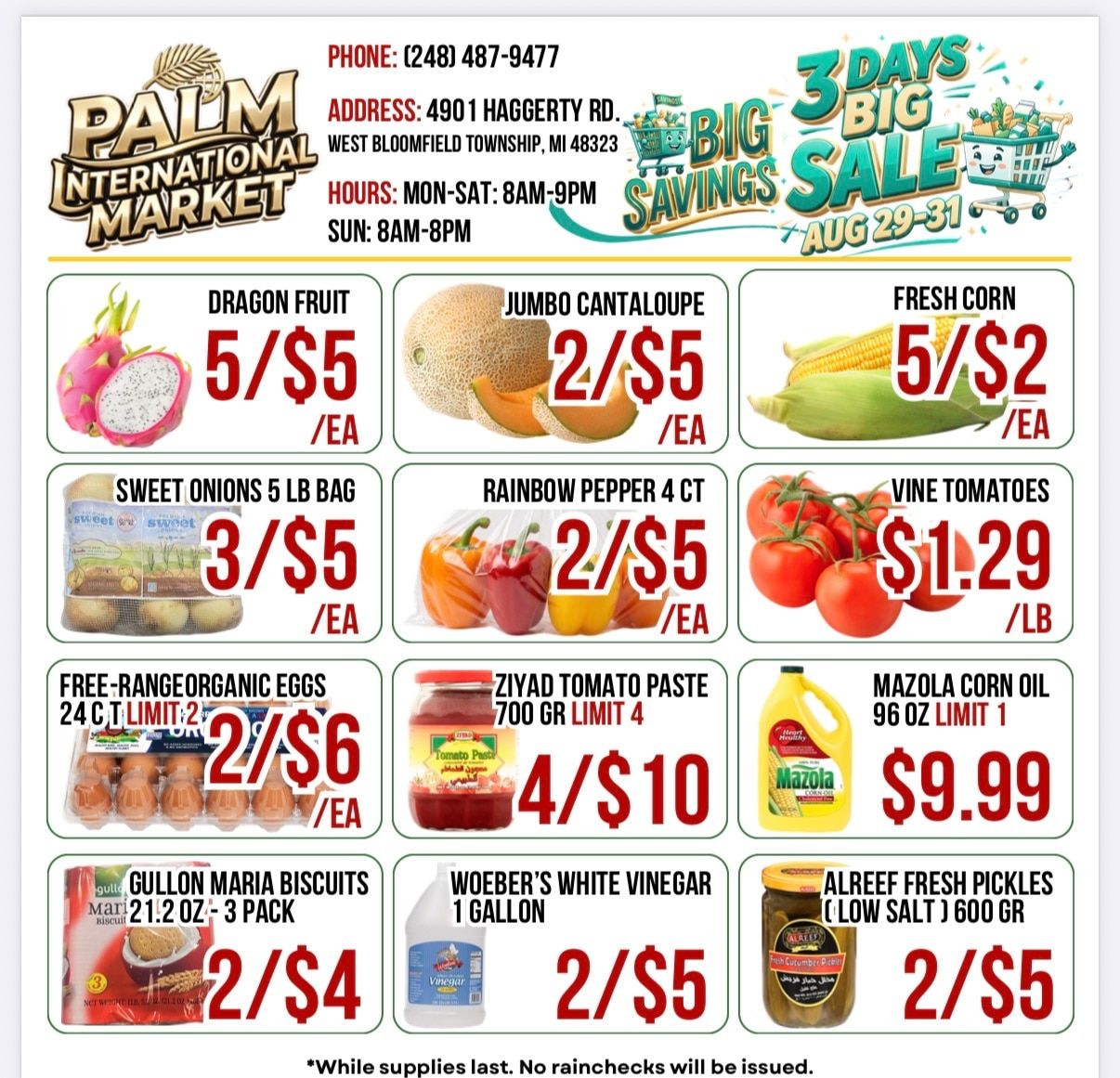 Palm International Market Weekly Ad August 29 - 30, 2026