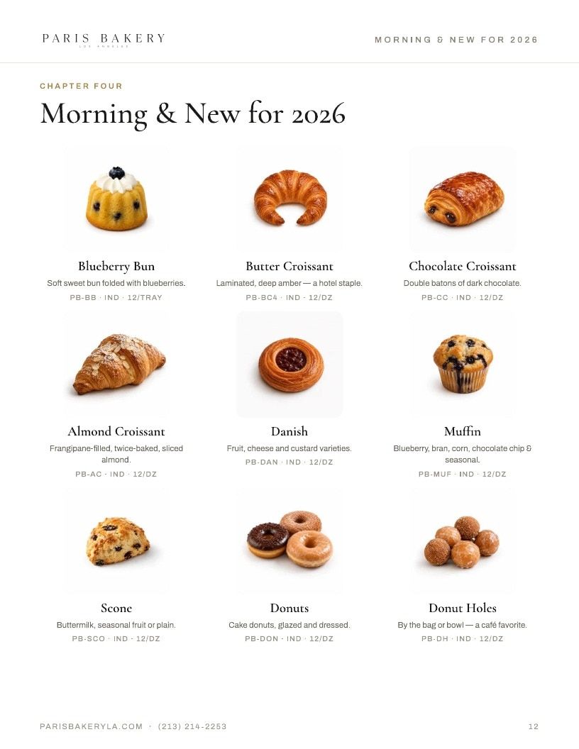 Paris Bakery LA Wholesale Bakery Catalog Weekly Ad January 1 - December 31, 2026