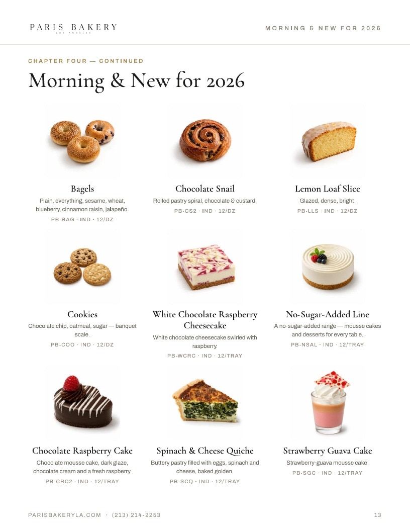 Paris Bakery LA Wholesale Bakery Catalog Weekly Ad January 1 - December 31, 2026