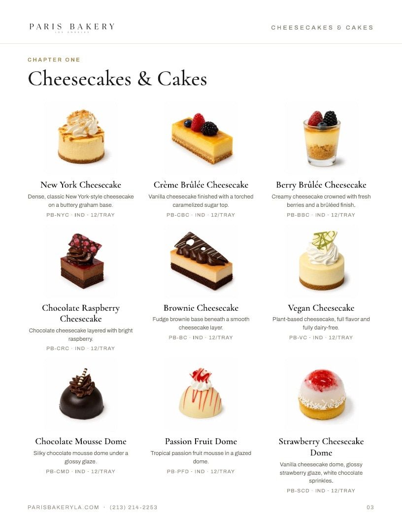 Paris Bakery LA Wholesale Bakery Catalog Weekly Ad January 1 - December 31, 2026