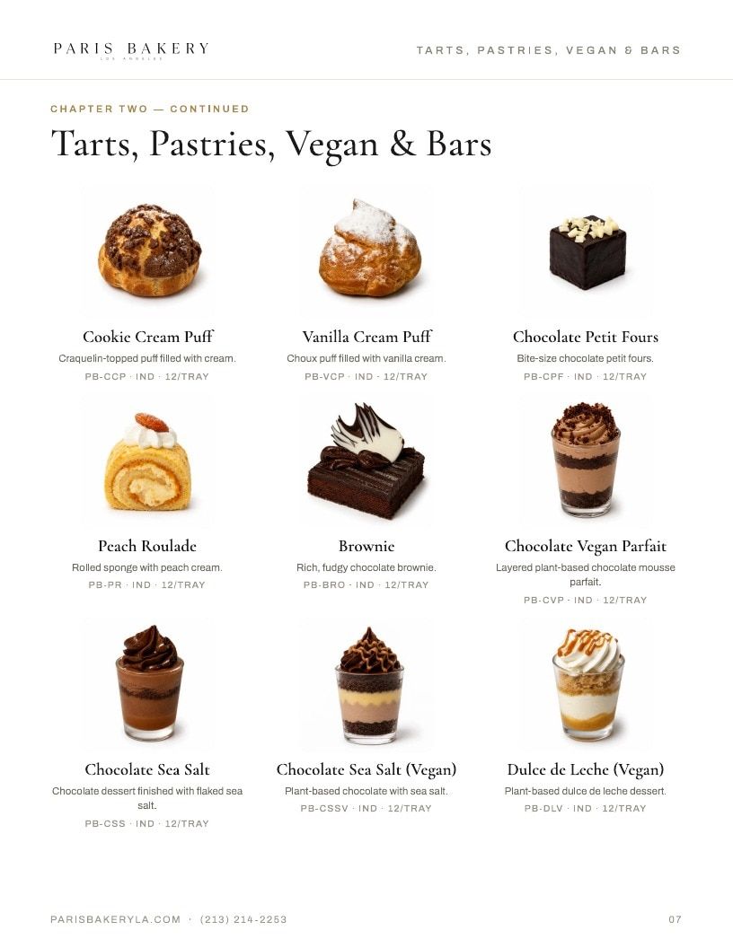 Paris Bakery LA Wholesale Bakery Catalog Weekly Ad January 1 - December 31, 2026