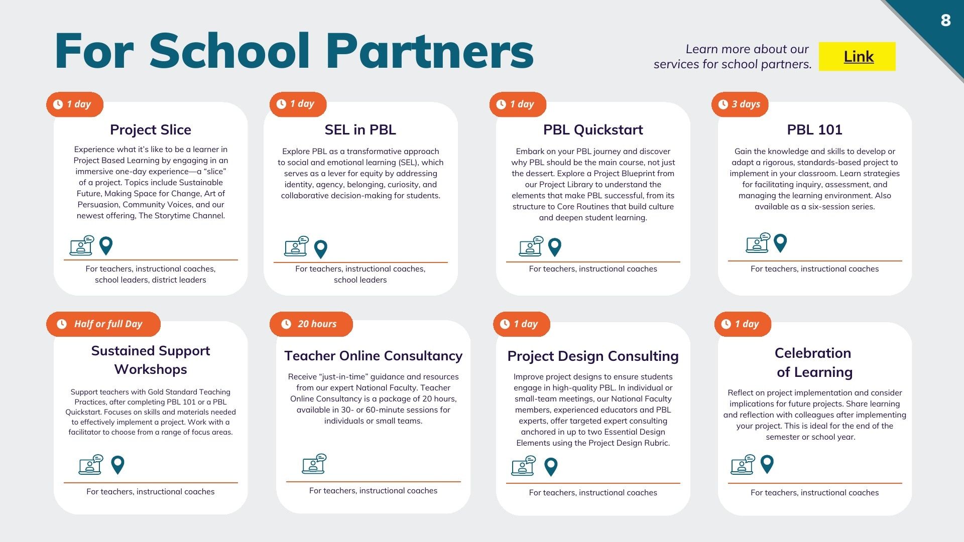 PBLWorks Education Services Catalog Weekly Ad January 1 - December 31, 2026