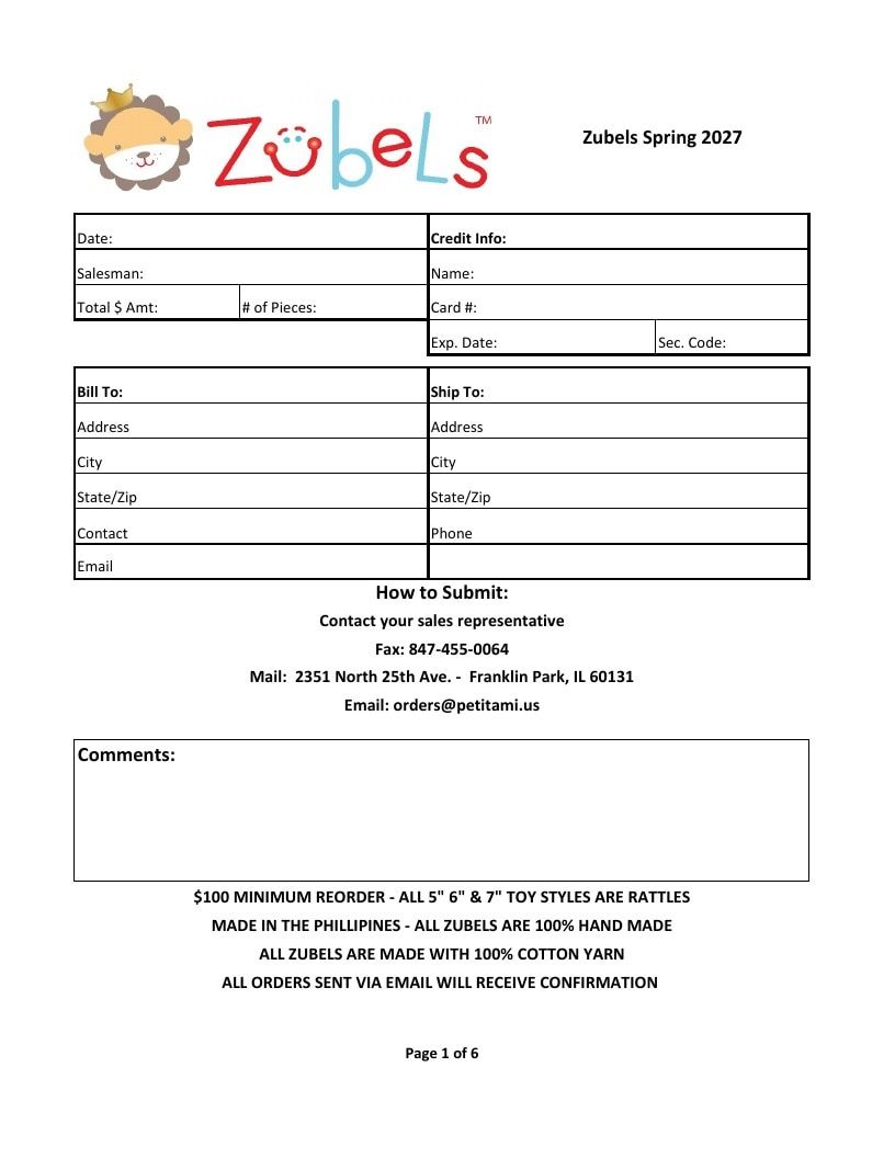 Petit Ami & Zubels Children's Apparel Catalog Weekly Ad January 1 - December 31, 2026