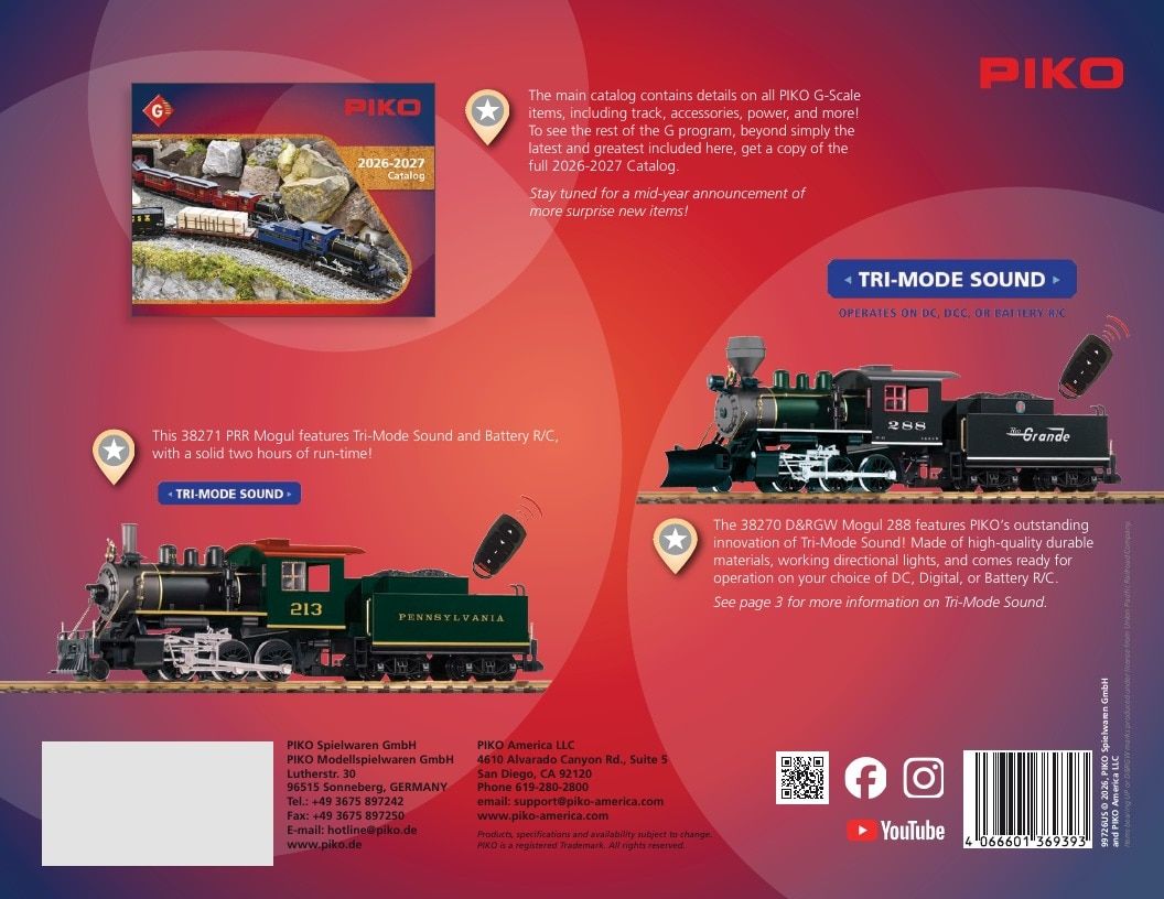 PIKO America G Scale New Items Weekly Ad January 1 - December 31, 2026