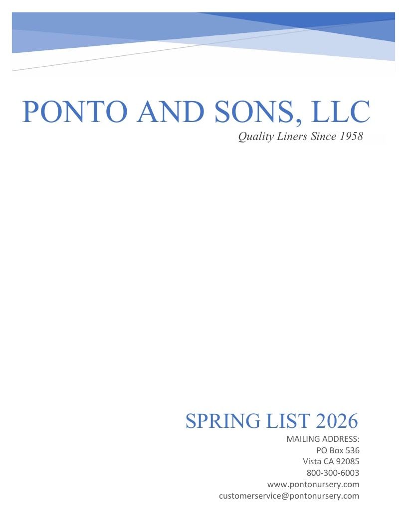 Ponto and Sons Spring Nursery Catalog Weekly Ad January 1 - December 31, 2026