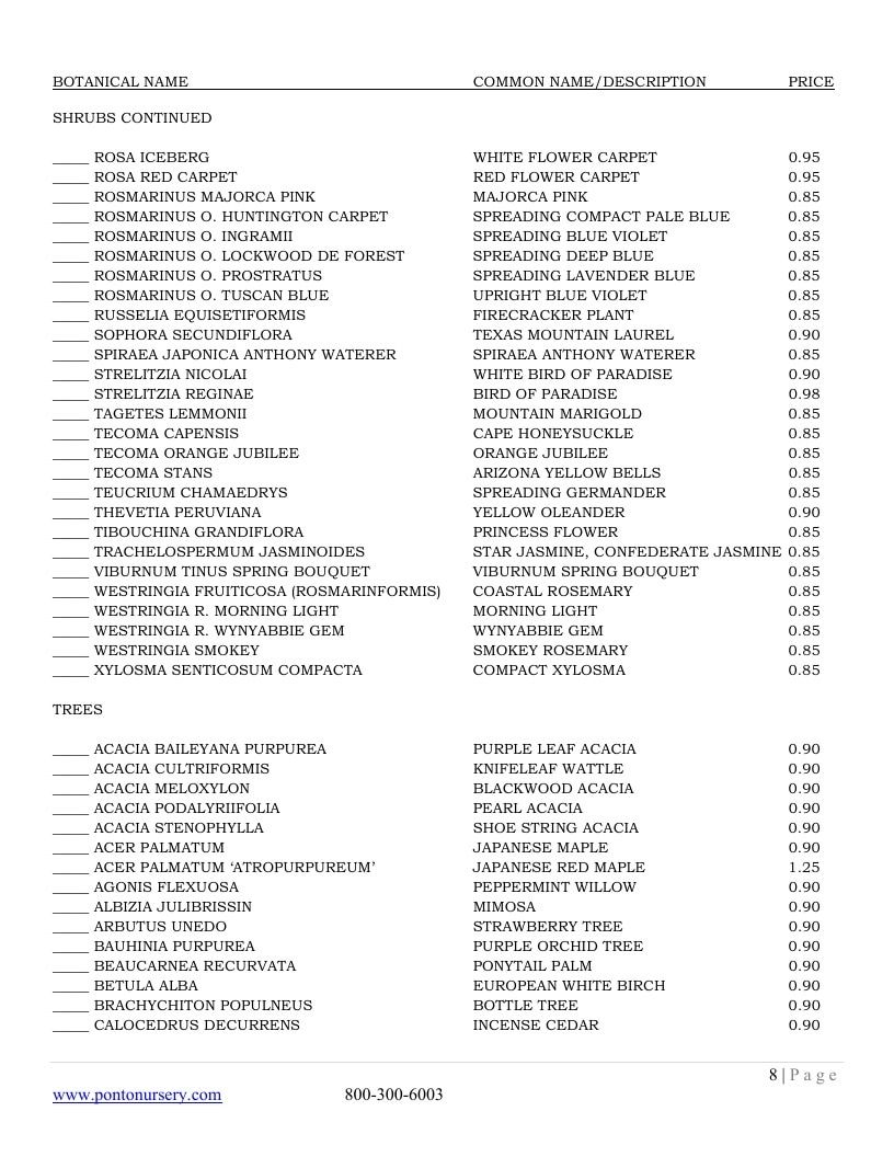 Ponto and Sons Spring Nursery Catalog Weekly Ad January 1 - December 31, 2026