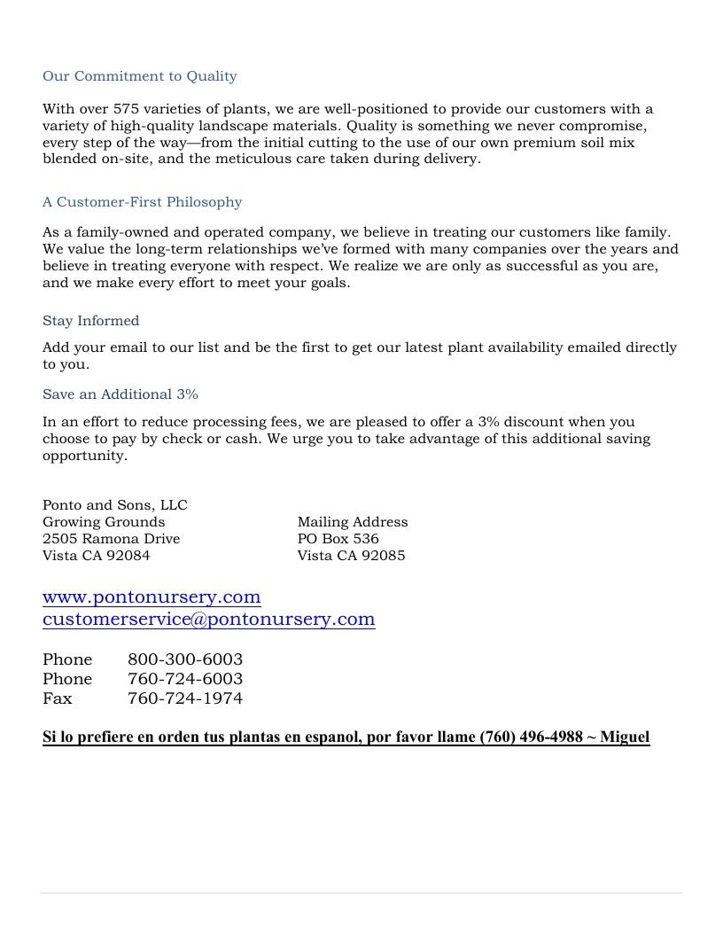 Ponto and Sons Spring Nursery Catalog Weekly Ad January 1 - December 31, 2026