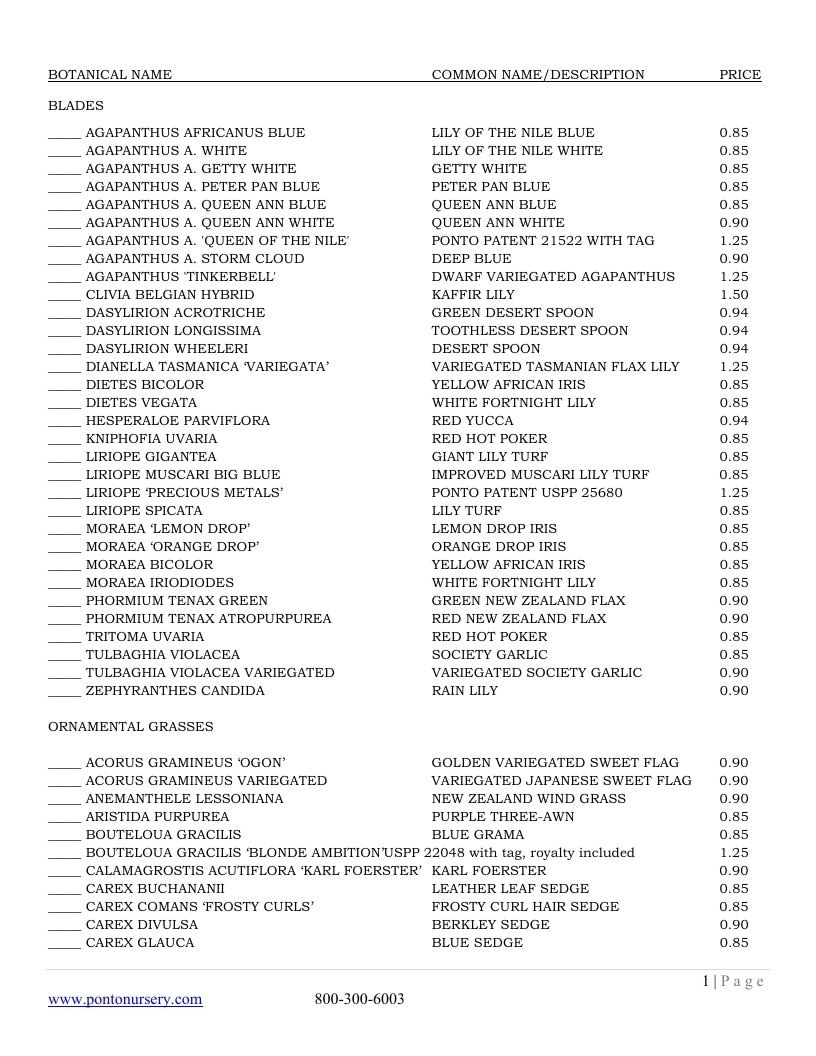 Ponto and Sons Spring Nursery Catalog Weekly Ad January 1 - December 31, 2026