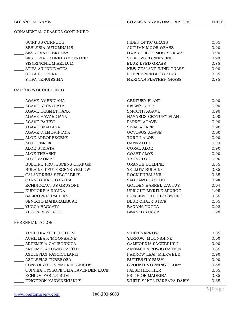 Ponto and Sons Spring Nursery Catalog Weekly Ad January 1 - December 31, 2026