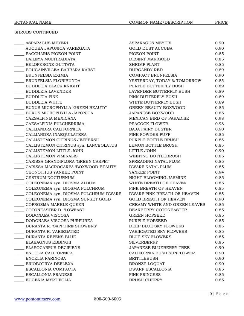 Ponto and Sons Spring Nursery Catalog Weekly Ad January 1 - December 31, 2026