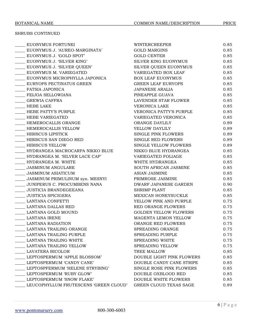 Ponto and Sons Spring Nursery Catalog Weekly Ad January 1 - December 31, 2026