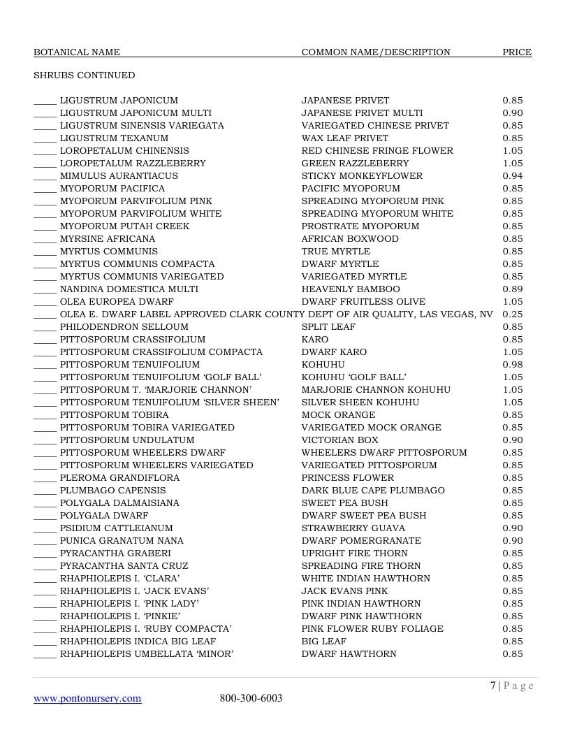 Ponto and Sons Spring Nursery Catalog Weekly Ad January 1 - December 31, 2026