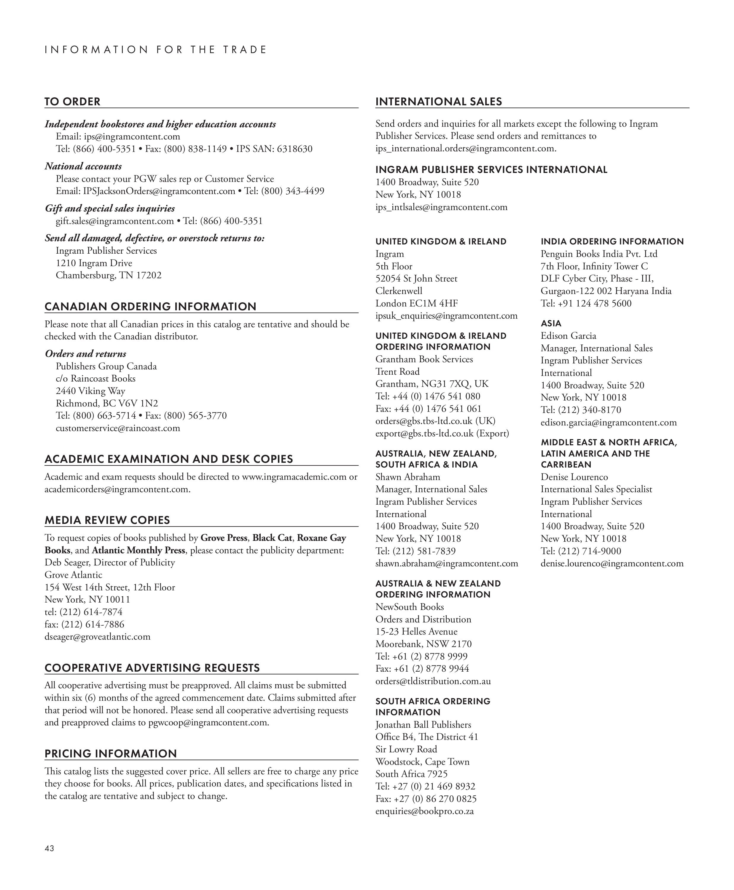 Grove Atlantic Winter Book Catalog Weekly Ad January 1 - December 31, 2027