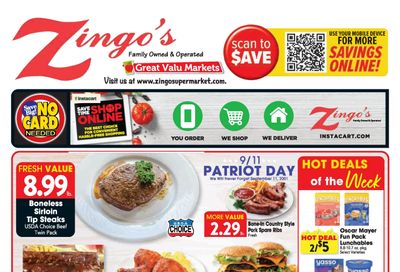 Zingo's Supermarket Weekly Ad September 6 - 12, 2026