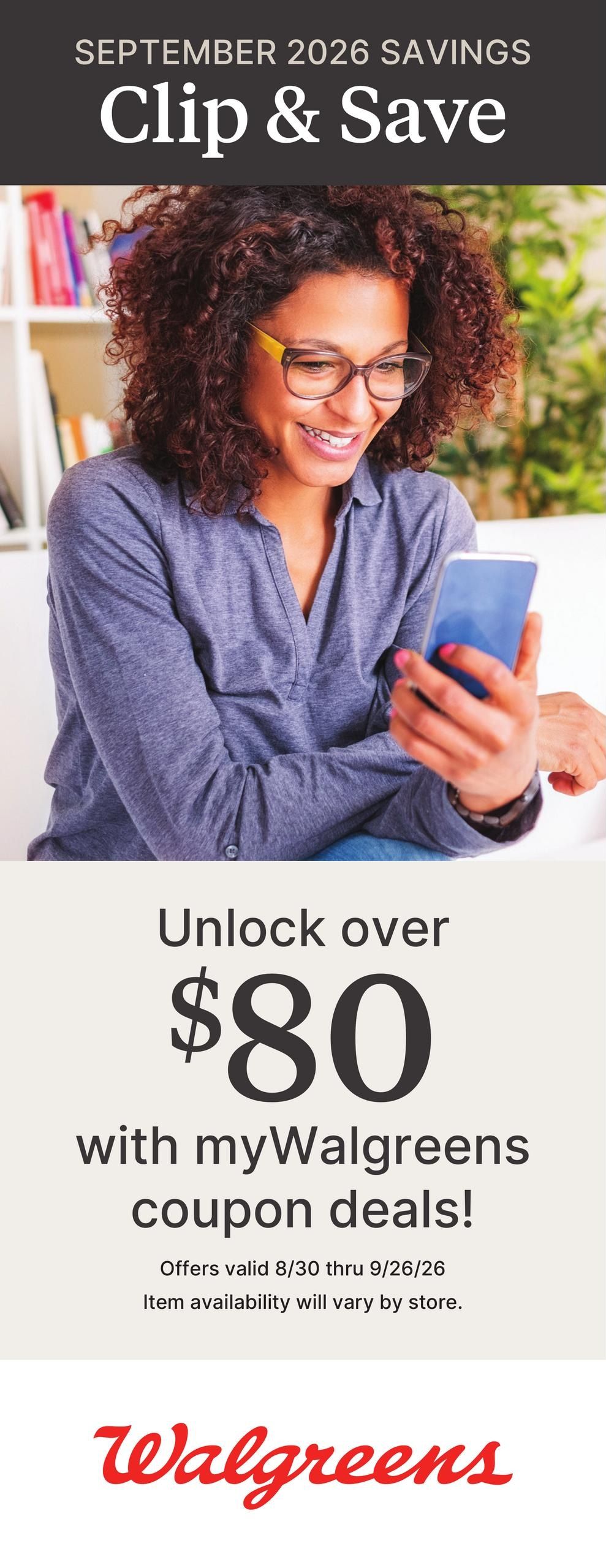Walgreens September Savings Book Weekly Ad August 30 - September 26, 2026