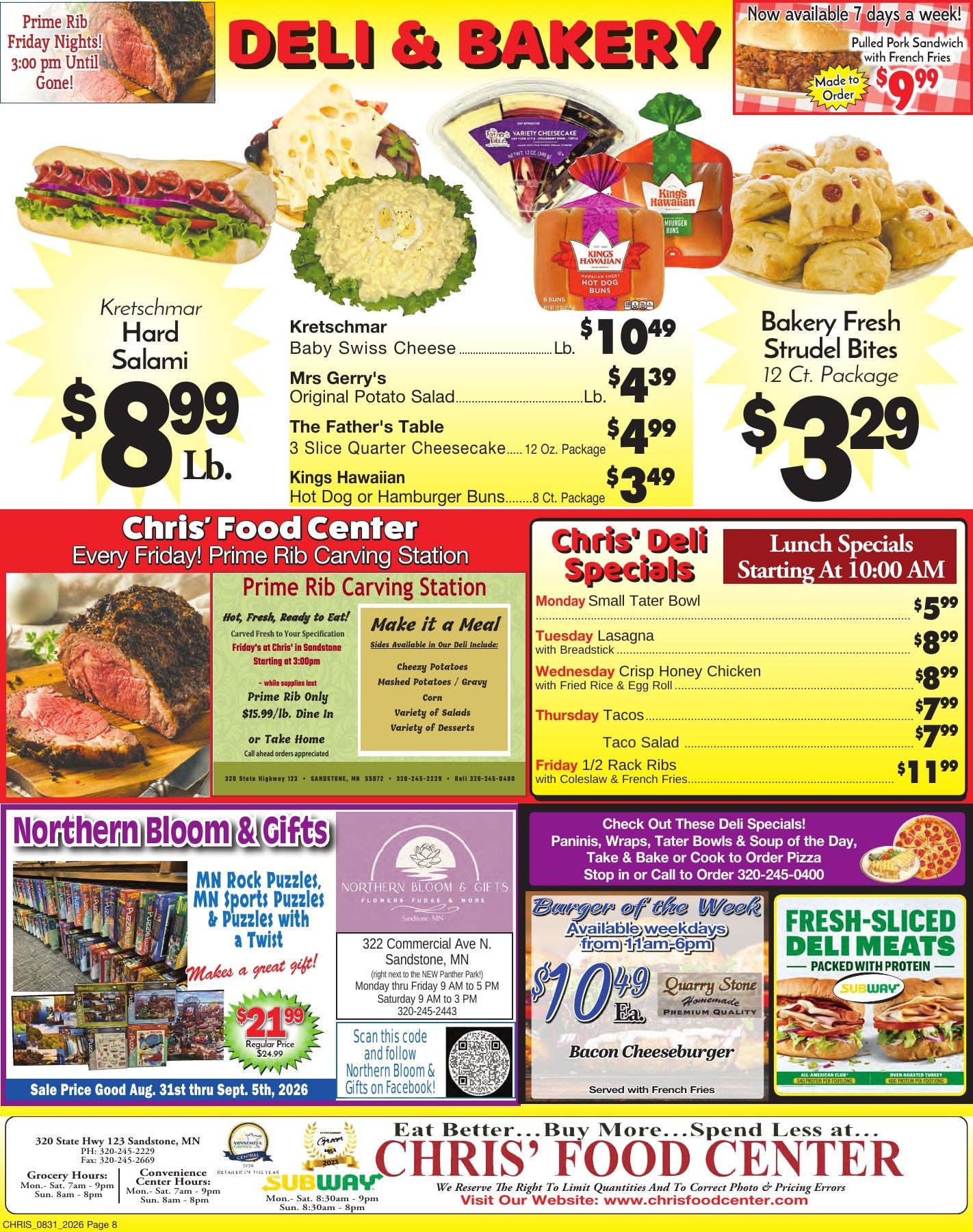 Chris' Food Center Weekly Ad August 31 - September 6, 2026