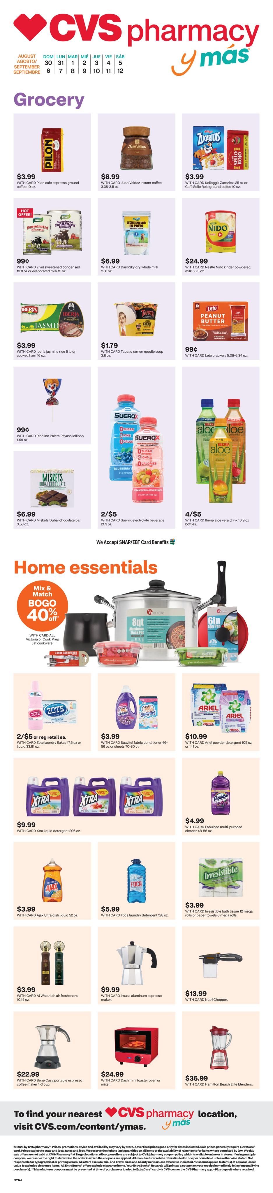 CVS Pharmacy y más Weekly Ad August 30 - September 12, 2026