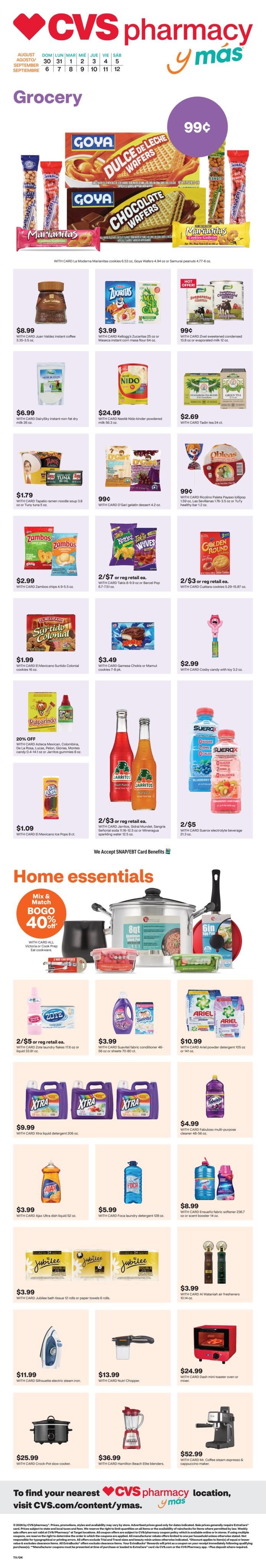 CVS Pharmacy (OK, TX) y más Weekly Ad August 30 - September 12, 2026