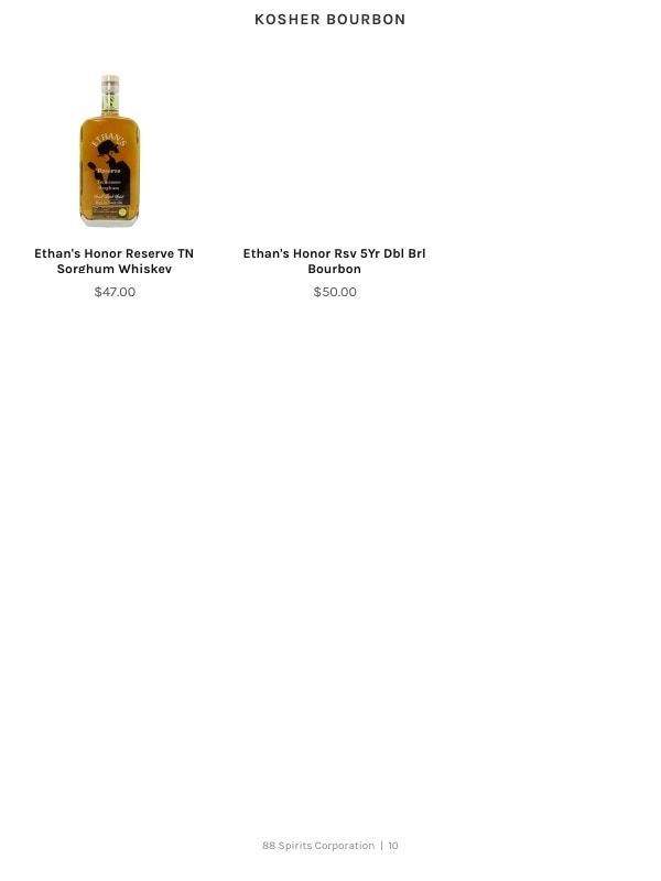 88 Spirits Corporation Spirits Product Catalog Weekly Ad January 1 - December 31, 2026