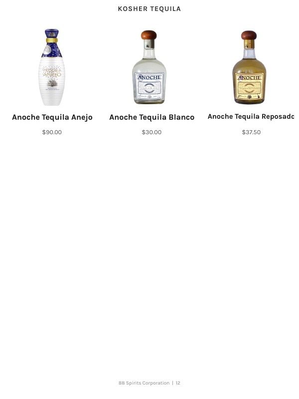 88 Spirits Corporation Spirits Product Catalog Weekly Ad January 1 - December 31, 2026