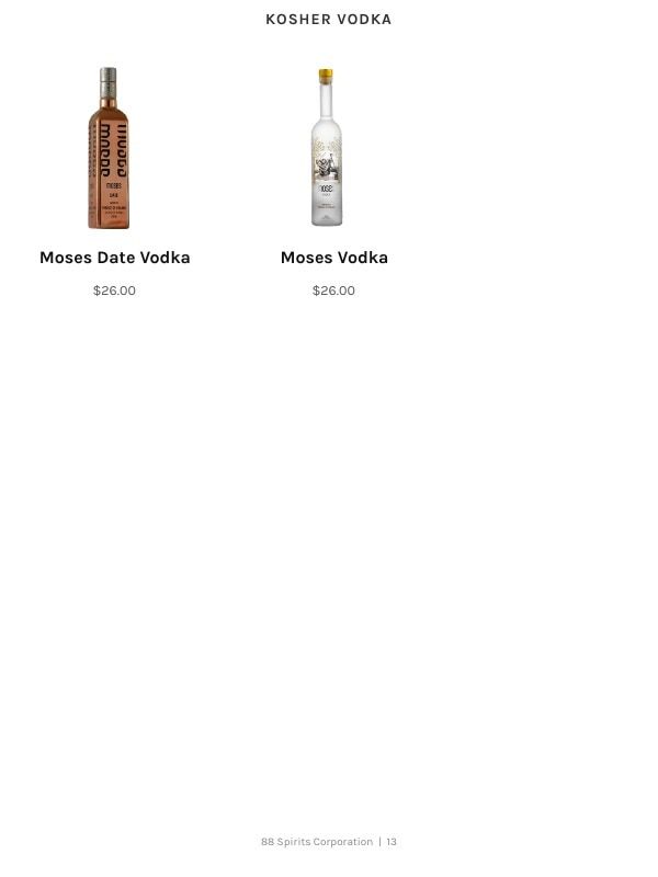 88 Spirits Corporation Spirits Product Catalog Weekly Ad January 1 - December 31, 2026
