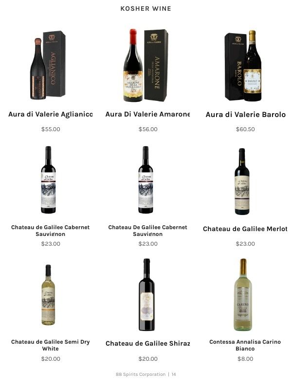 88 Spirits Corporation Spirits Product Catalog Weekly Ad January 1 - December 31, 2026