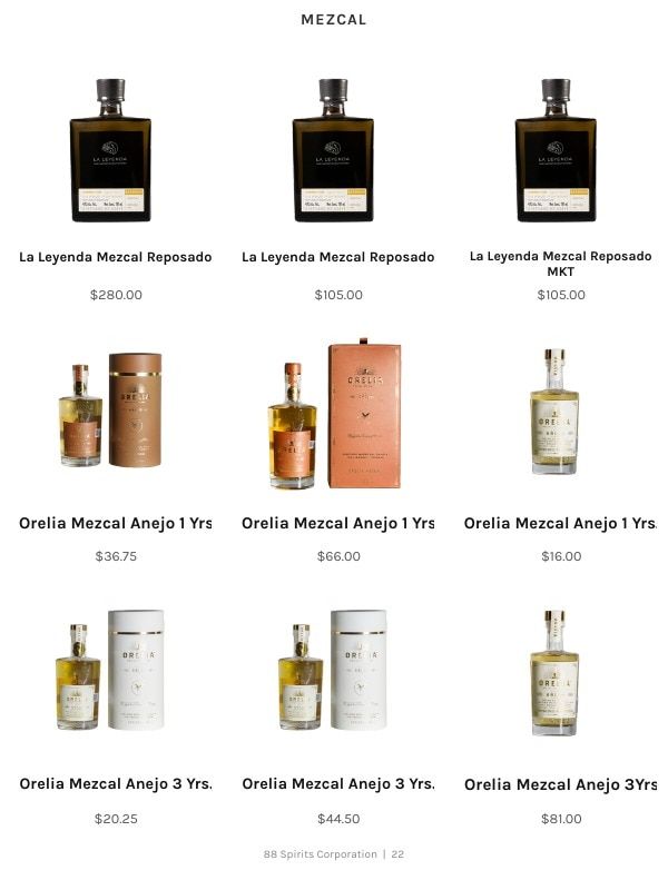 88 Spirits Corporation Spirits Product Catalog Weekly Ad January 1 - December 31, 2026