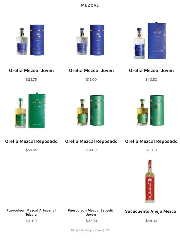 88 Spirits Corporation Spirits Product Catalog Weekly Ad January 1 - December 31, 2026