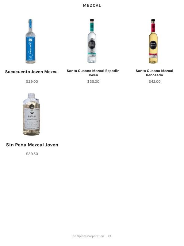 88 Spirits Corporation Spirits Product Catalog Weekly Ad January 1 - December 31, 2026