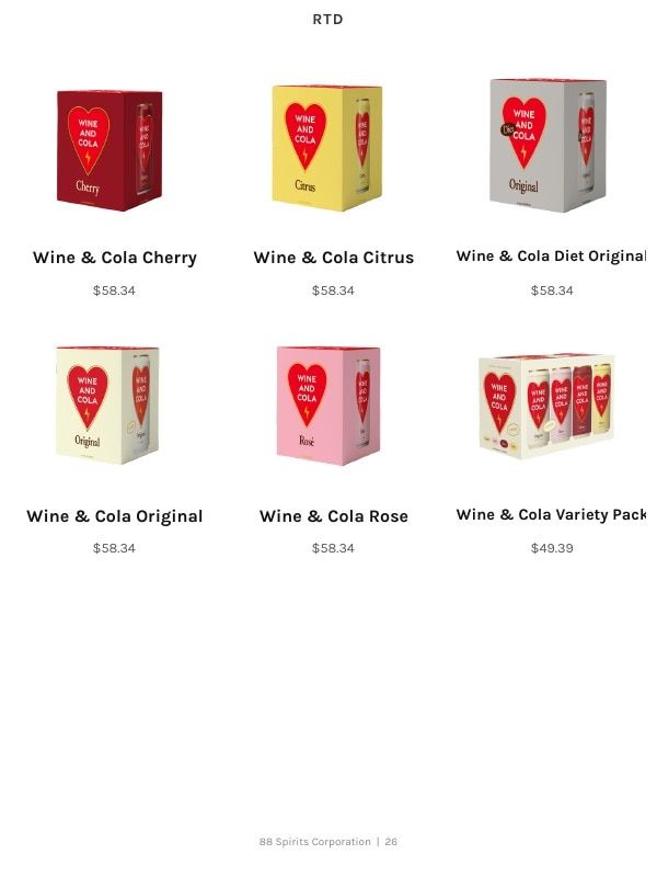 88 Spirits Corporation Spirits Product Catalog Weekly Ad January 1 - December 31, 2026