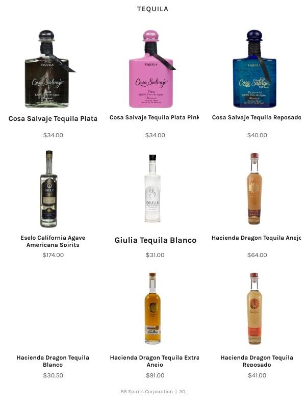 88 Spirits Corporation Spirits Product Catalog Weekly Ad January 1 - December 31, 2026