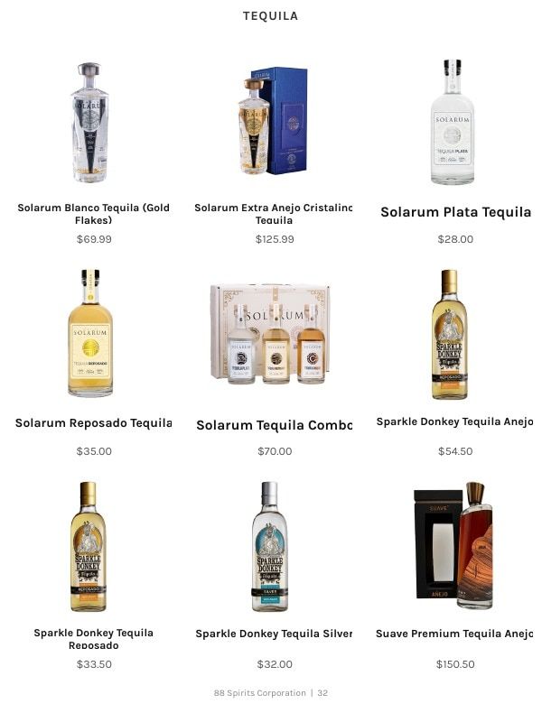 88 Spirits Corporation Spirits Product Catalog Weekly Ad January 1 - December 31, 2026