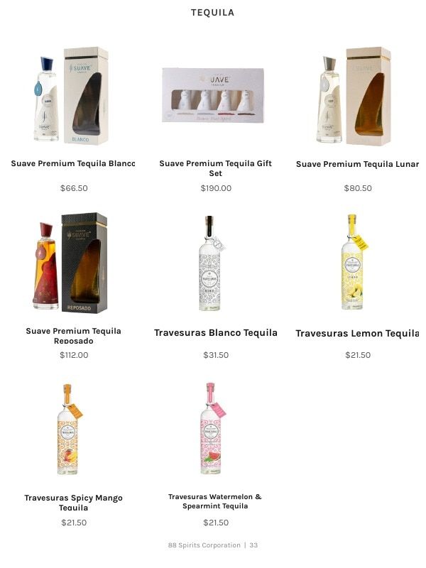 88 Spirits Corporation Spirits Product Catalog Weekly Ad January 1 - December 31, 2026