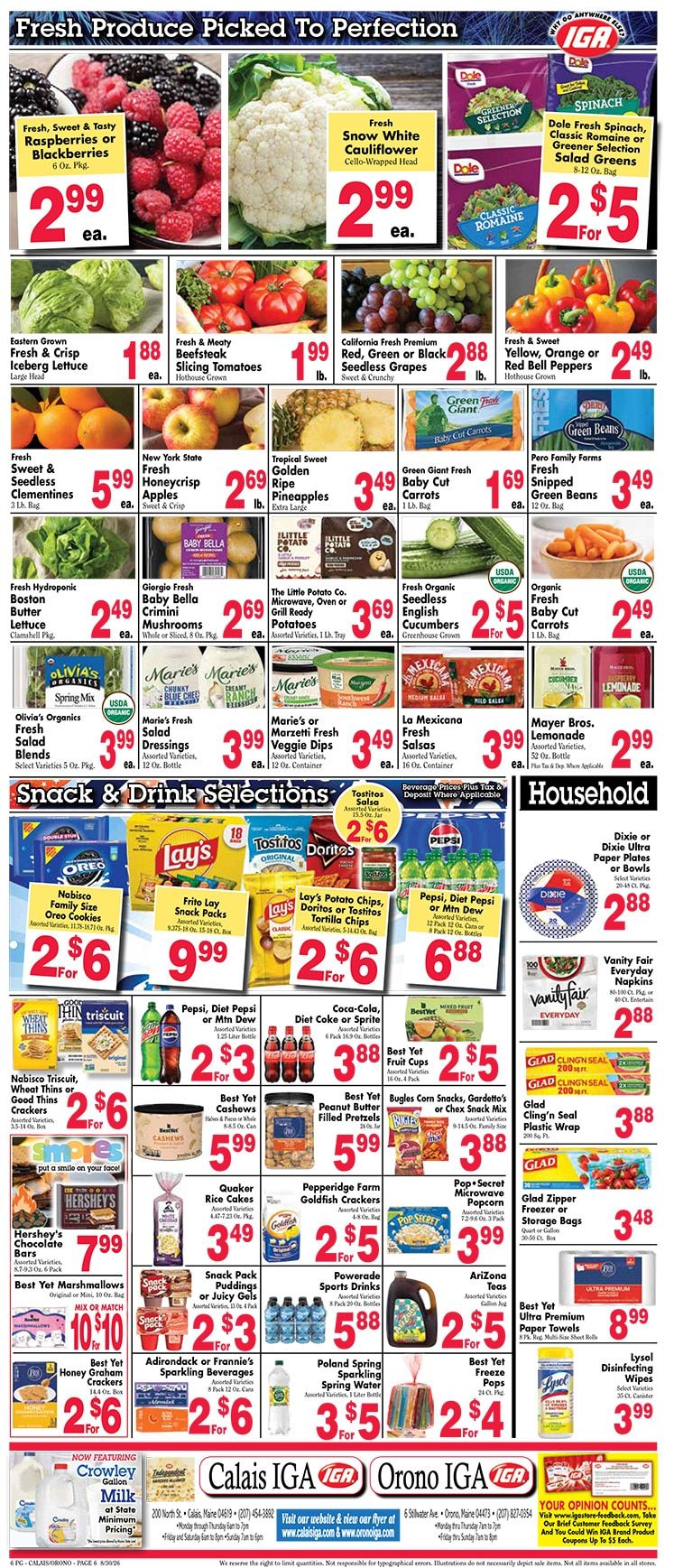 Orono IGA Weekly Ad August 31 - September 6, 2026