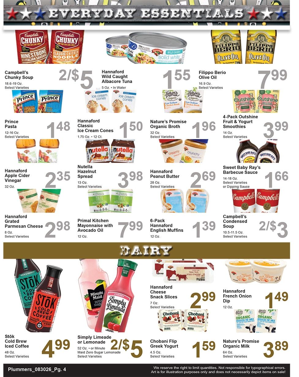 Plummer's Shop 'n Save Weekly Ad August 31 - September 6, 2026