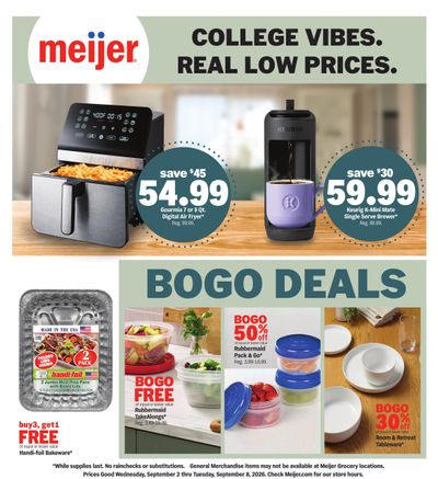 Meijer college vibes. real low prices. Weekly Ad September 2 - 8, 2026