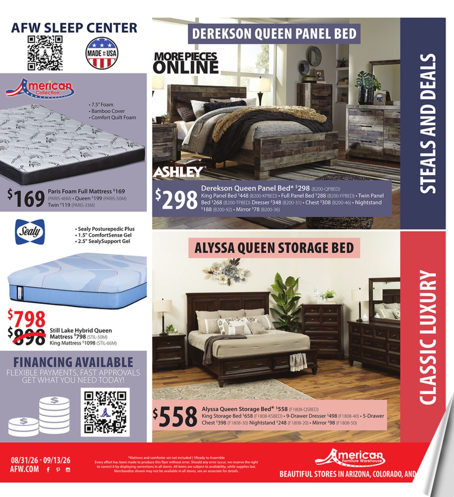American Furniture Warehouse Weekly Ad August 31 - September 6, 2026