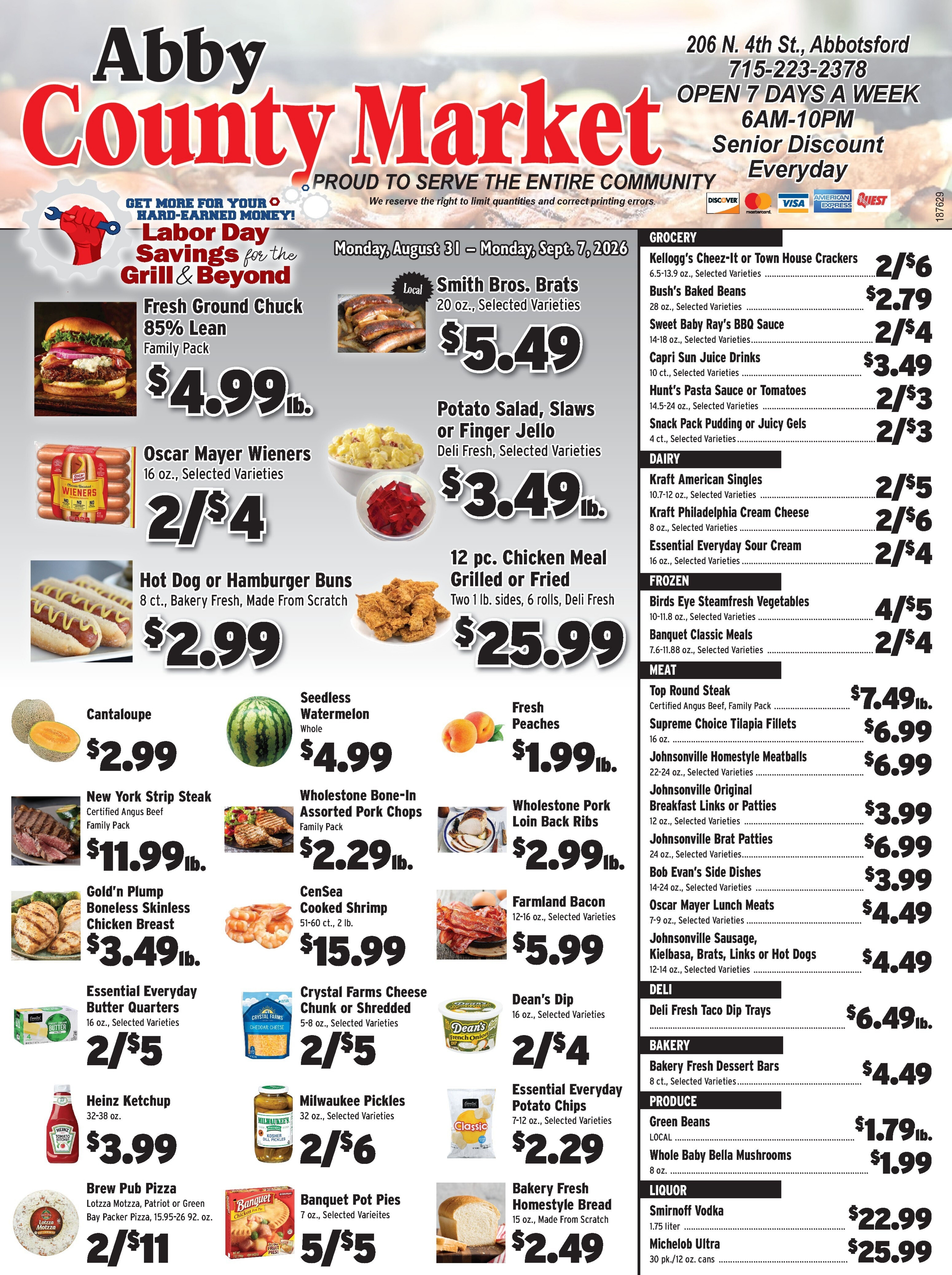 Abby County Market Weekly Ad August 31 - September 7, 2026