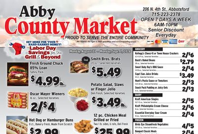 Abby County Market Weekly Ad August 31 - September 7, 2026