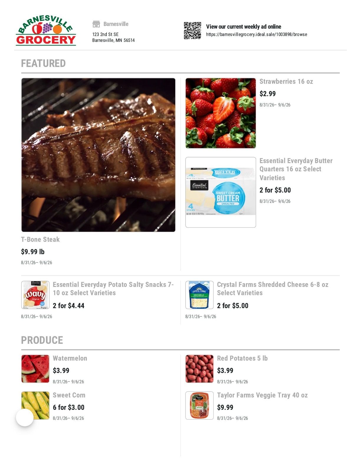 Barnesville Grocery Weekly Ad August 31 - September 6, 2026