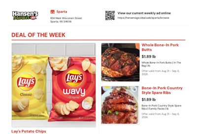 Hansen's IGA (Sparta, WI) Weekly Ad August 31 - September 6, 2026