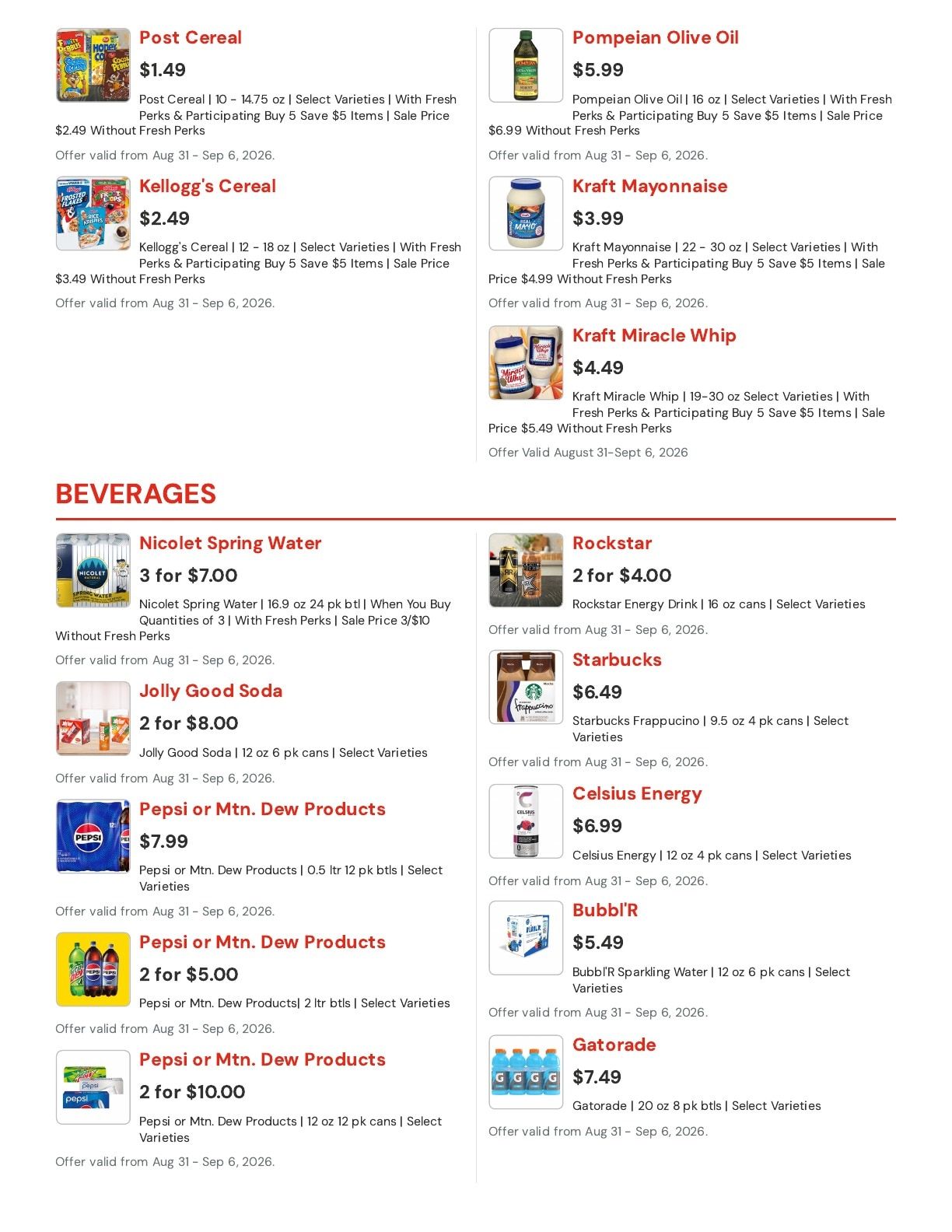 Hansen's IGA (Sparta, WI) Weekly Ad August 31 - September 6, 2026