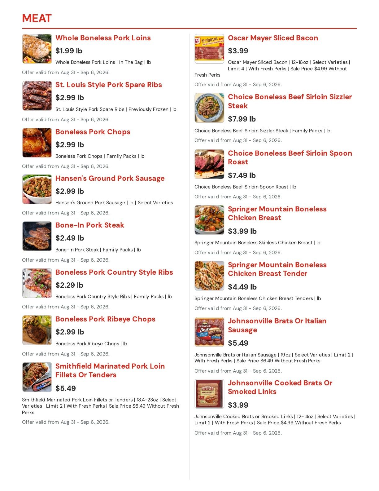 Hansen's IGA (Sparta, WI) Weekly Ad August 31 - September 6, 2026