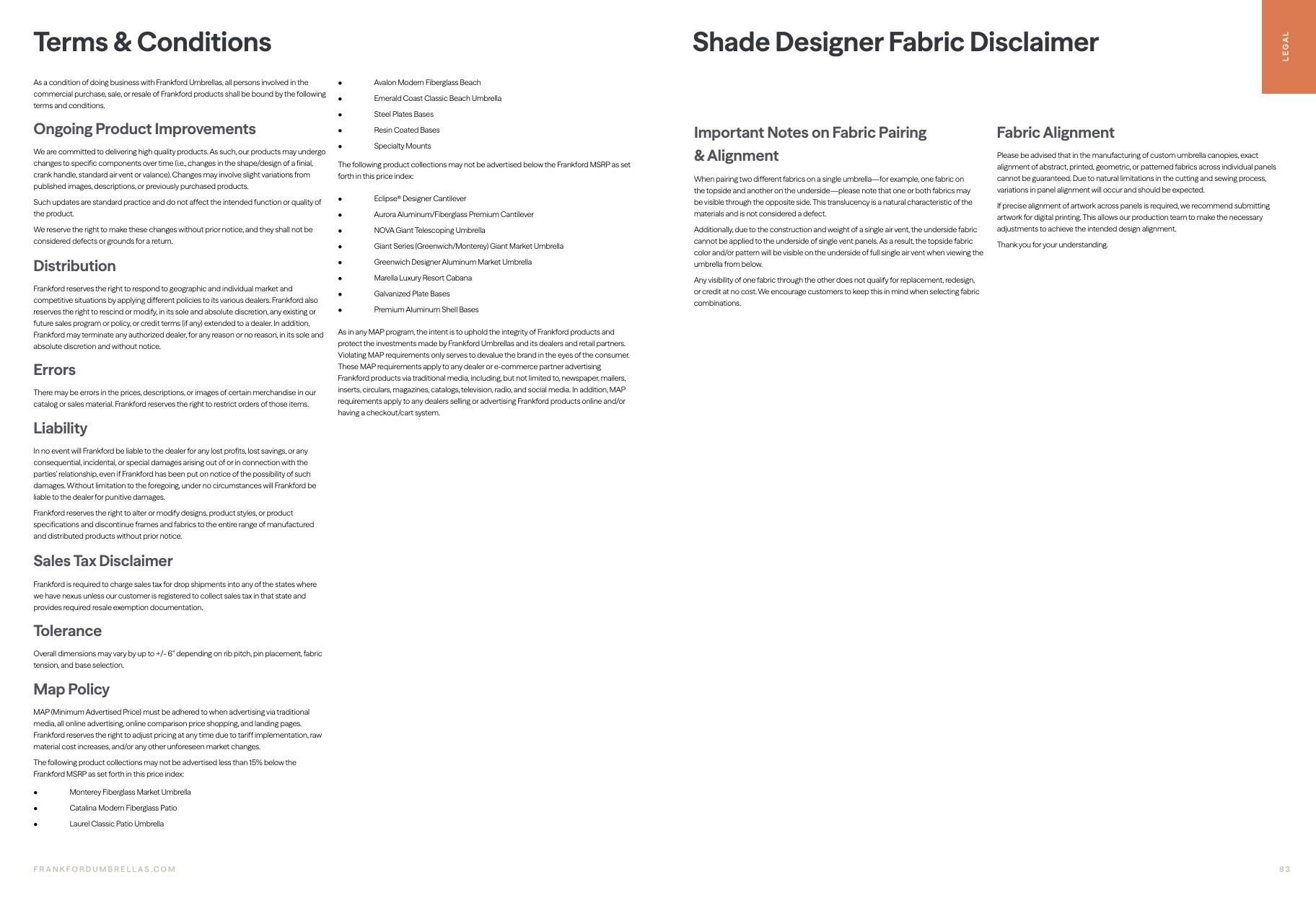 Frankford Umbrellas Designer Umbrellas Catalog Weekly Ad January 1 - December 31, 2027
